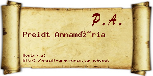 Preidt Annamária névjegykártya